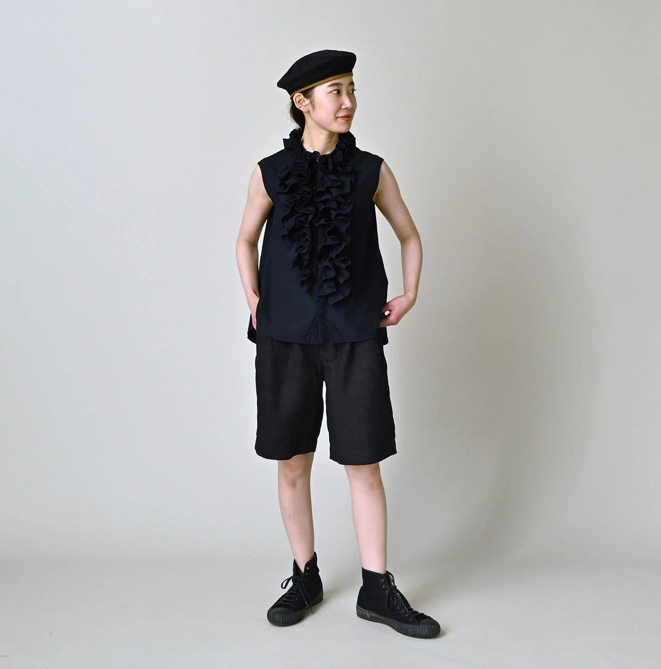 Indigo Batiste Frill Sleeveless Shirt