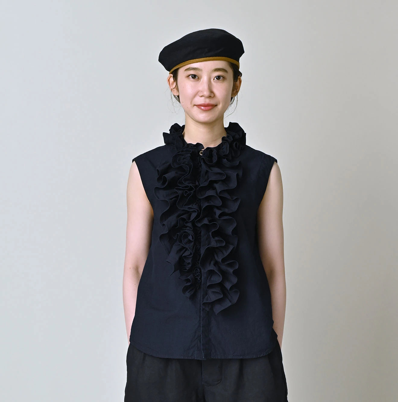 Indigo Batiste Frill Sleeveless Shirt