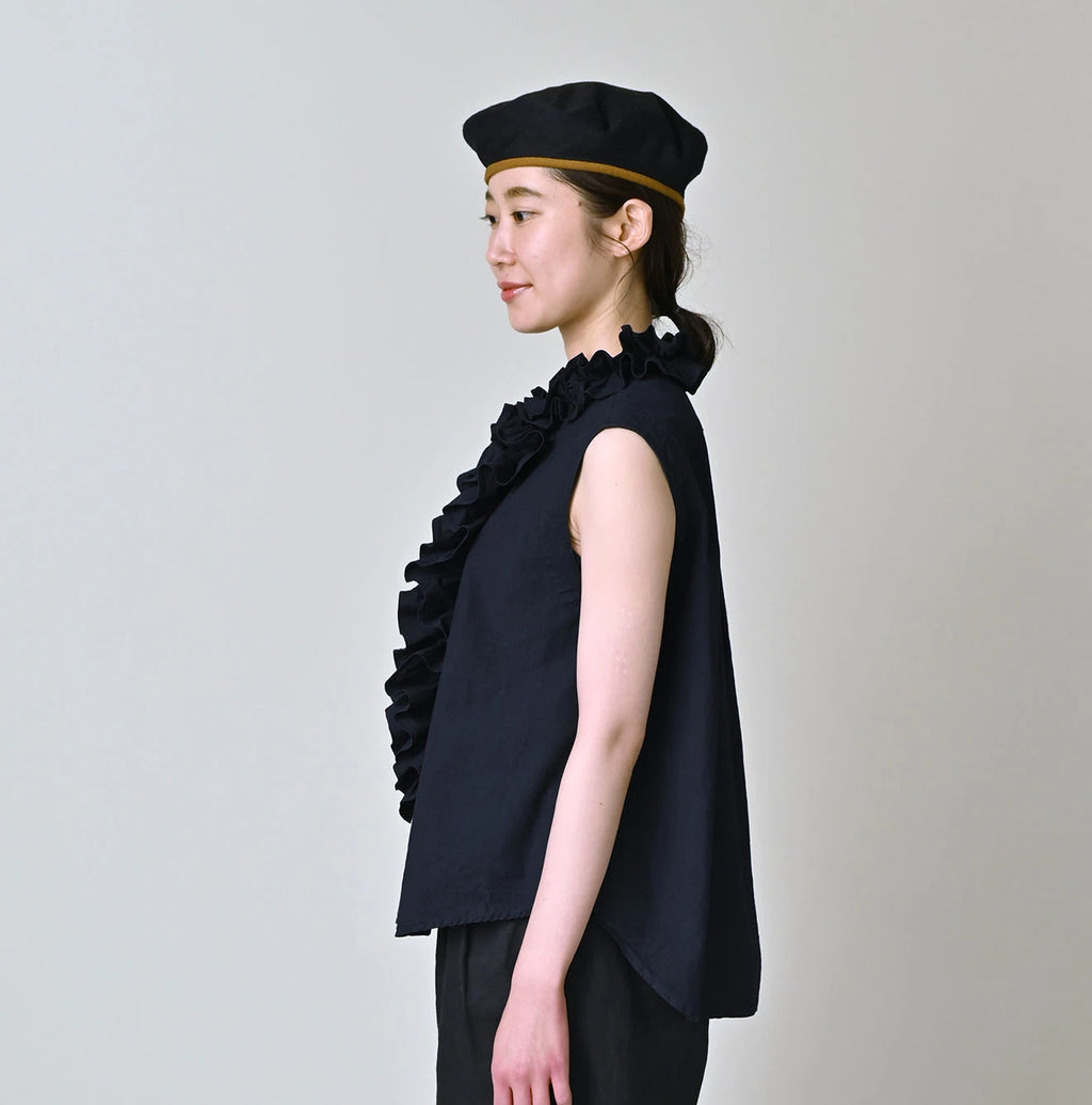 Indigo Batiste Frill Sleeveless Shirt