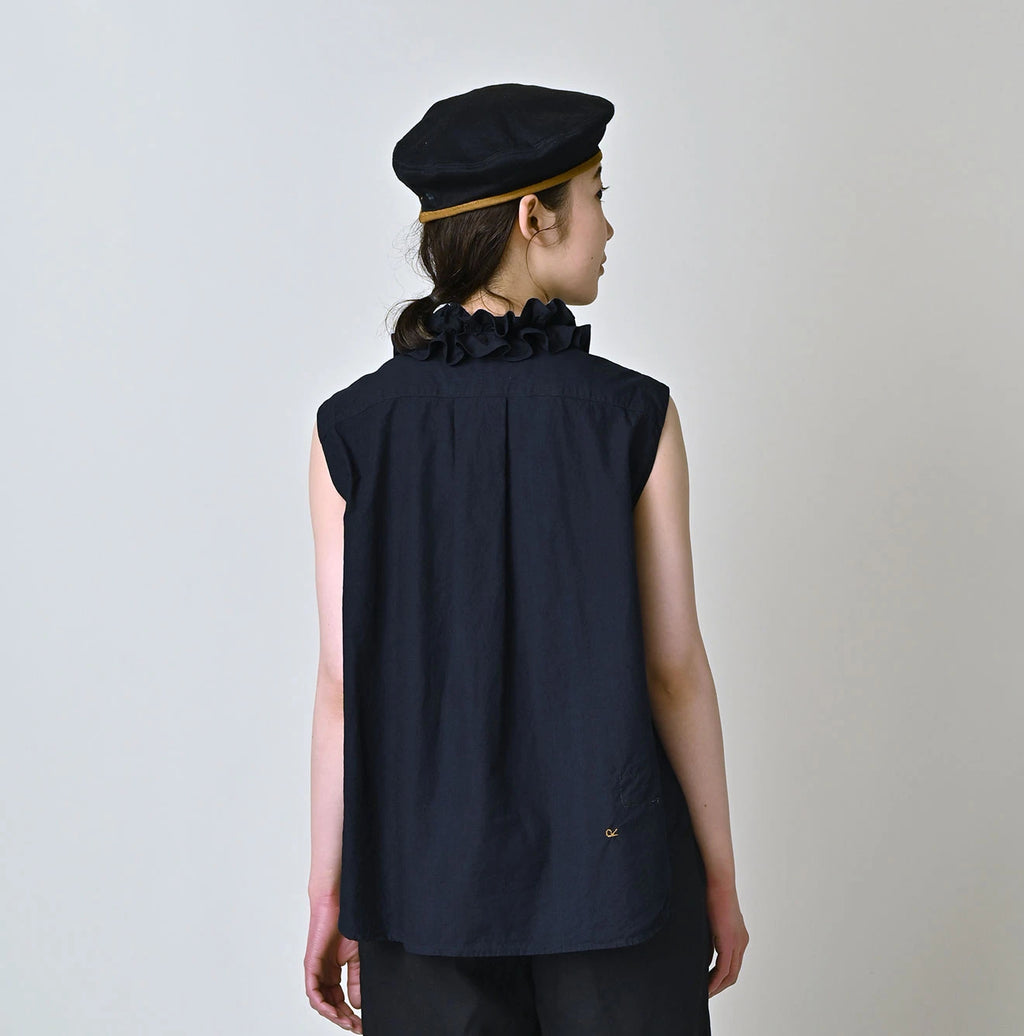Indigo Batiste Frill Sleeveless Shirt