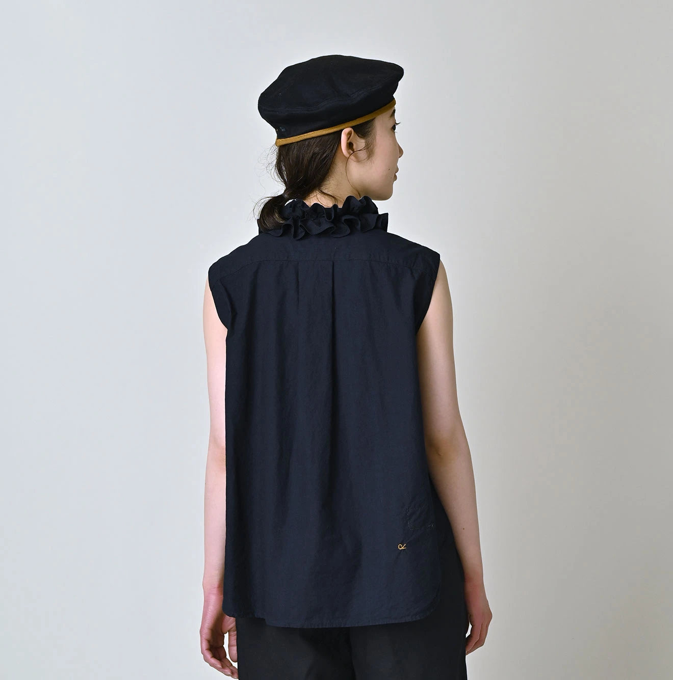 Indigo Batiste Frill Sleeveless Shirt