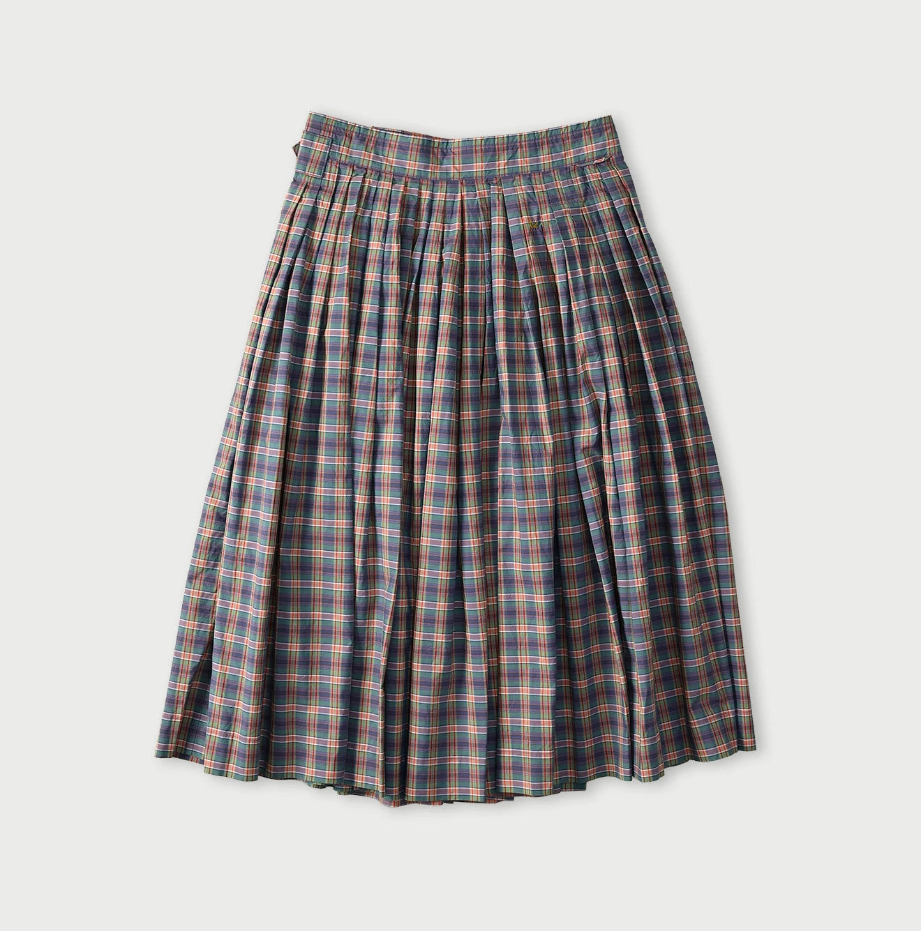 Broad Madras Check Tuck Wrap Skirt