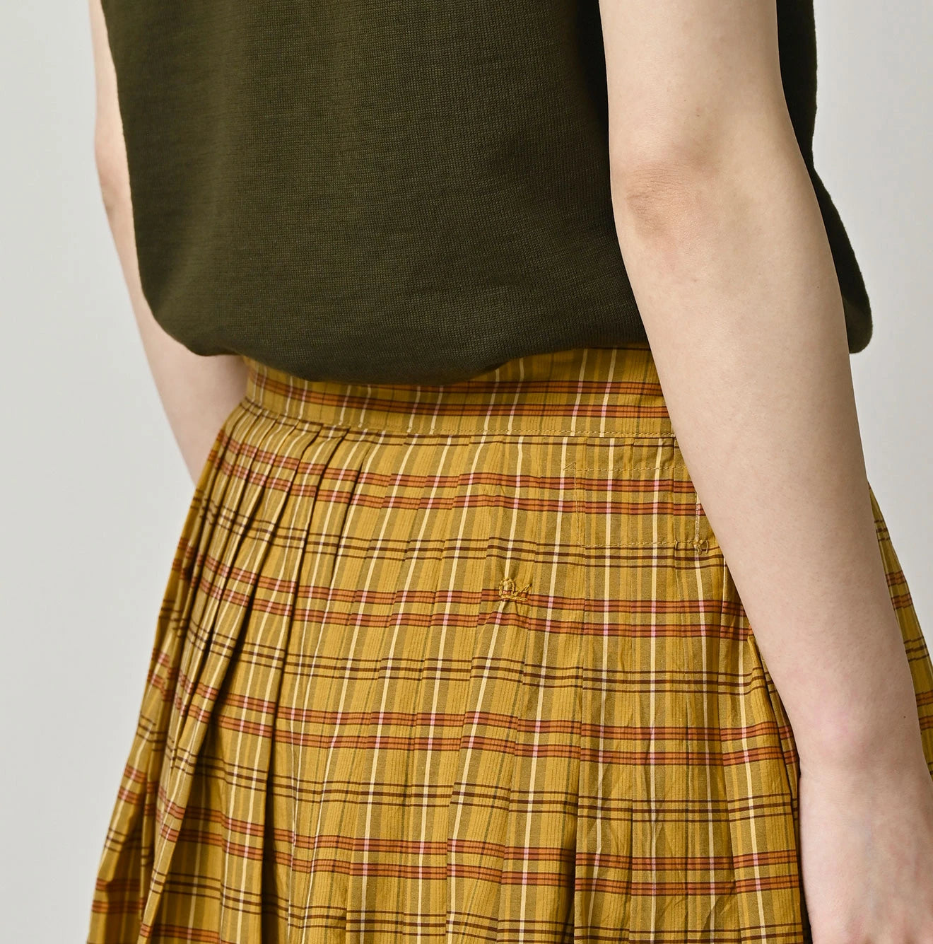 Broad Madras Check Tuck Wrap Skirt