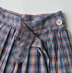 Broad Madras Check Tuck Wrap Skirt