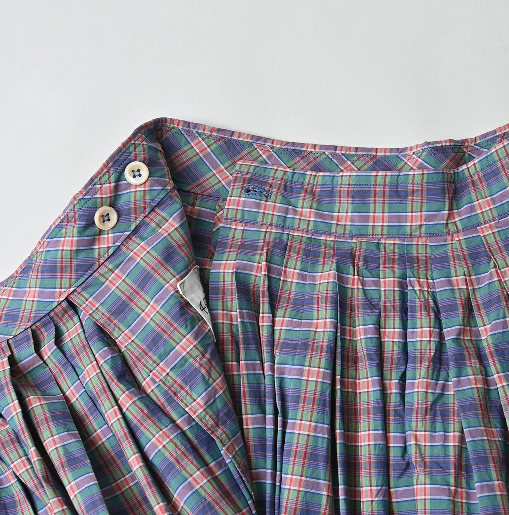 Broad Madras Check Tuck Wrap Skirt