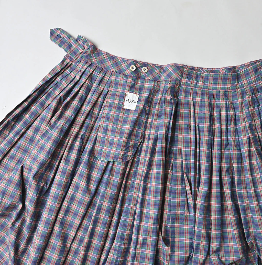 Broad Madras Check Tuck Wrap Skirt