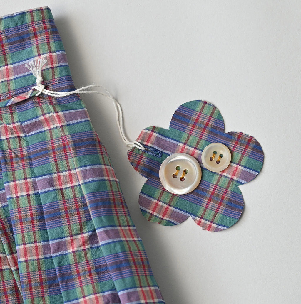 Broad Madras Check Tuck Wrap Skirt