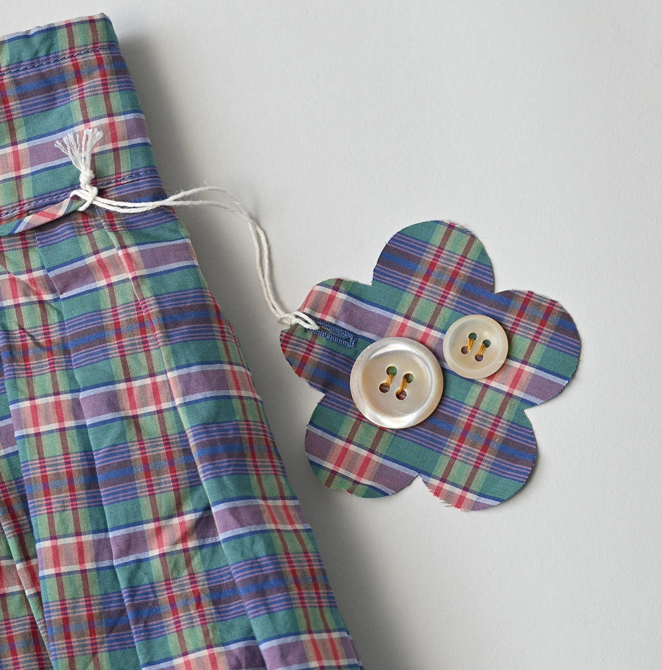 Broad Madras Check Tuck Wrap Skirt