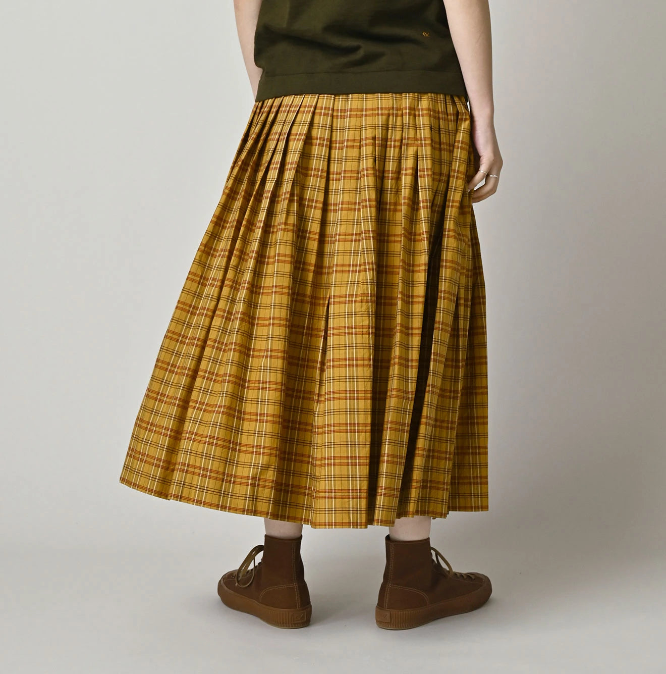 Broad Madras Check Tuck Wrap Skirt