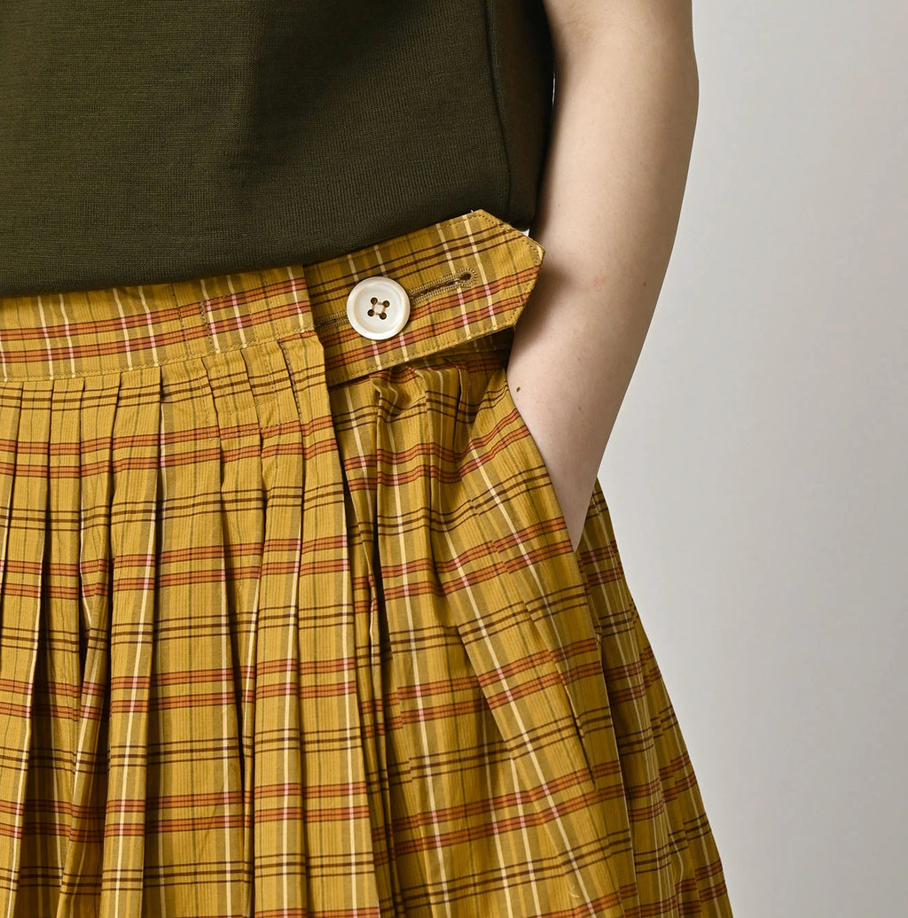 Broad Madras Check Tuck Wrap Skirt