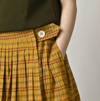 Broad Madras Check Tuck Wrap Skirt