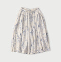 Linen Breezy Campanula Print Easy Gather Kushukushu Skirt