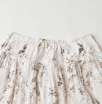 Linen Breezy Campanula Print Easy Gather Kushukushu Skirt