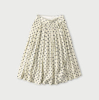 Gauze Polka Dots Print Tuck Wrap Skirt