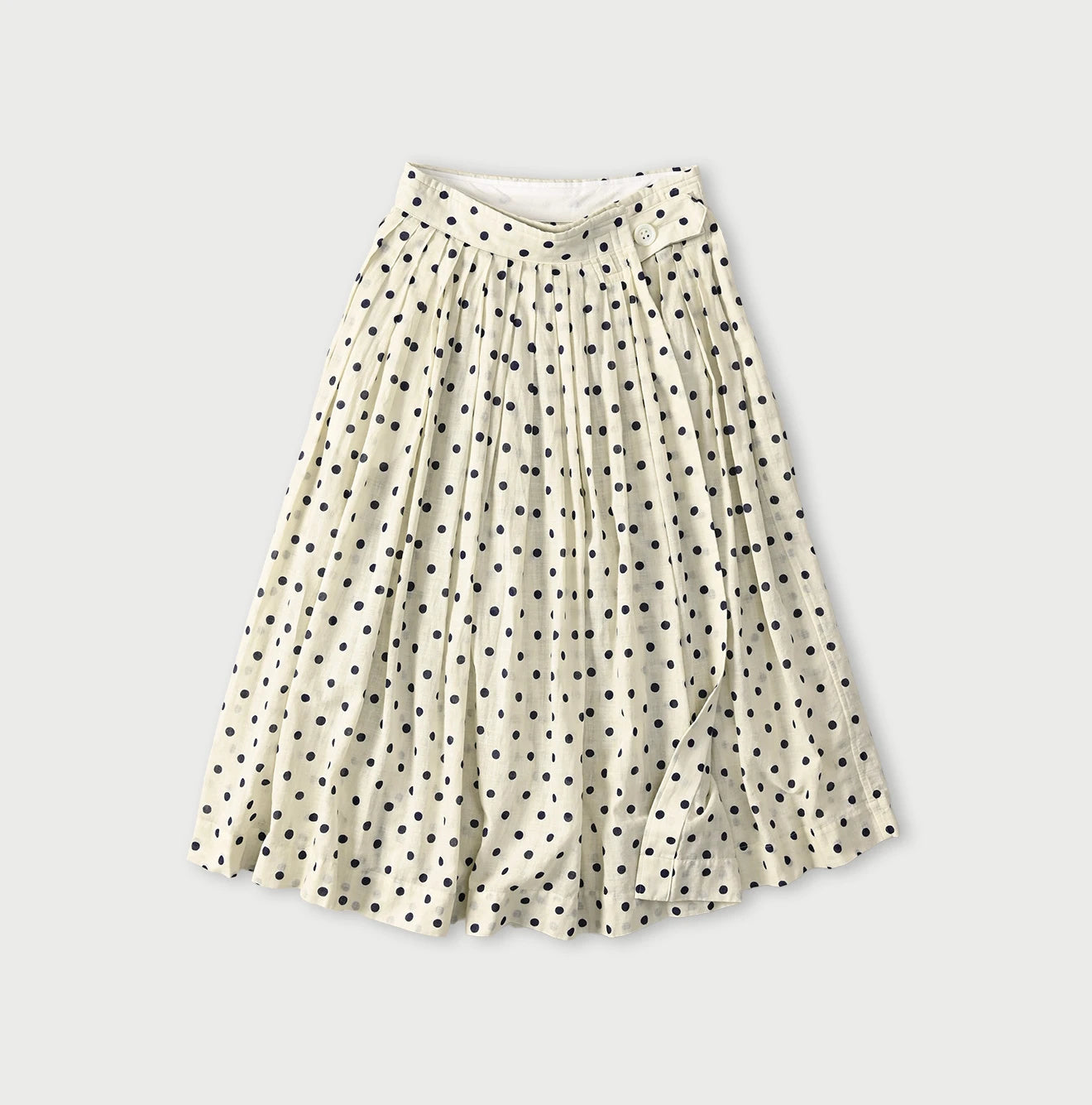 Gauze Polka Dots Print Tuck Wrap Skirt