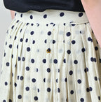 Gauze Polka Dots Print Tuck Wrap Skirt