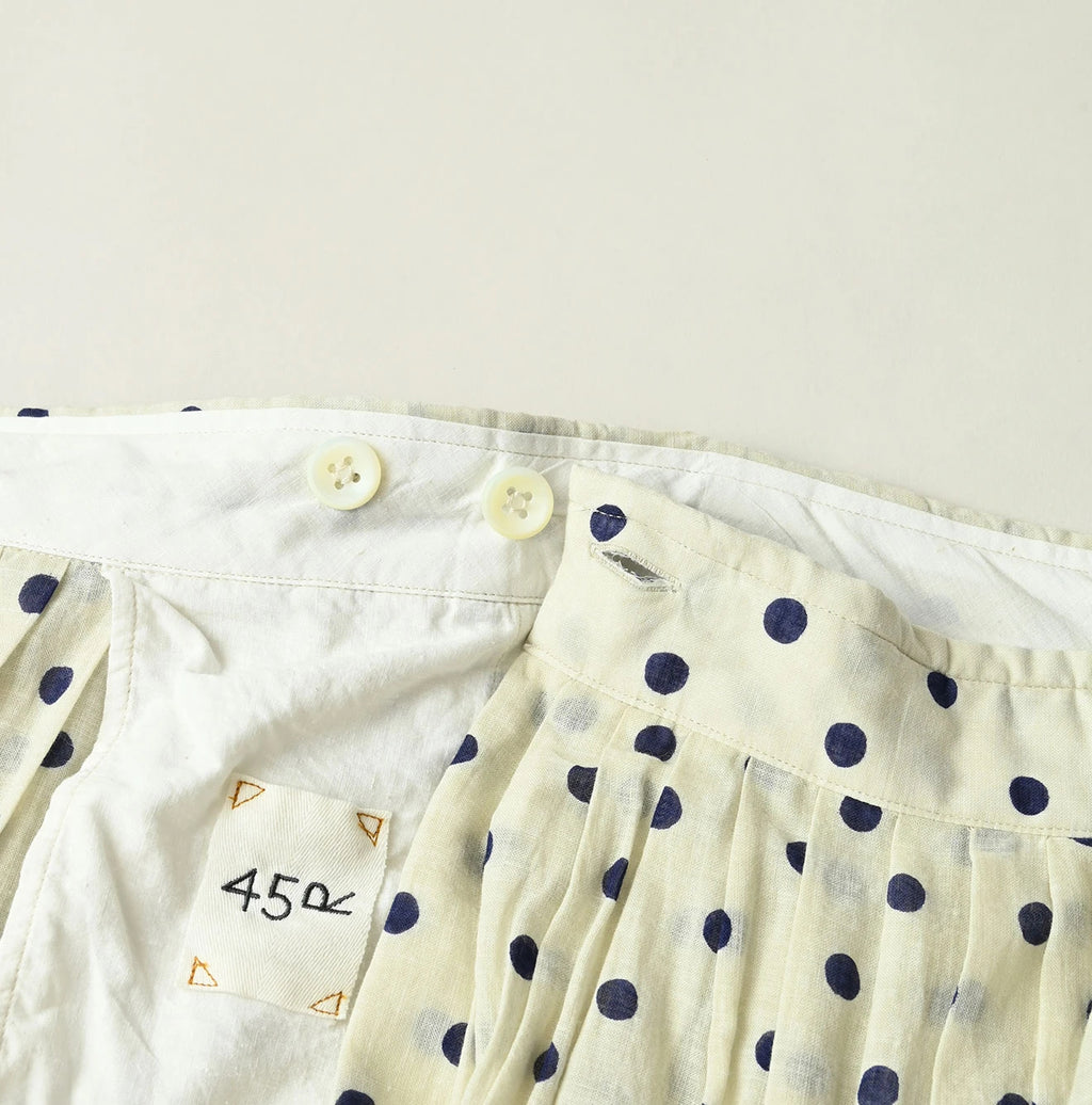 Gauze Polka Dots Print Tuck Wrap Skirt