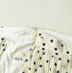 Gauze Polka Dots Print Tuck Wrap Skirt