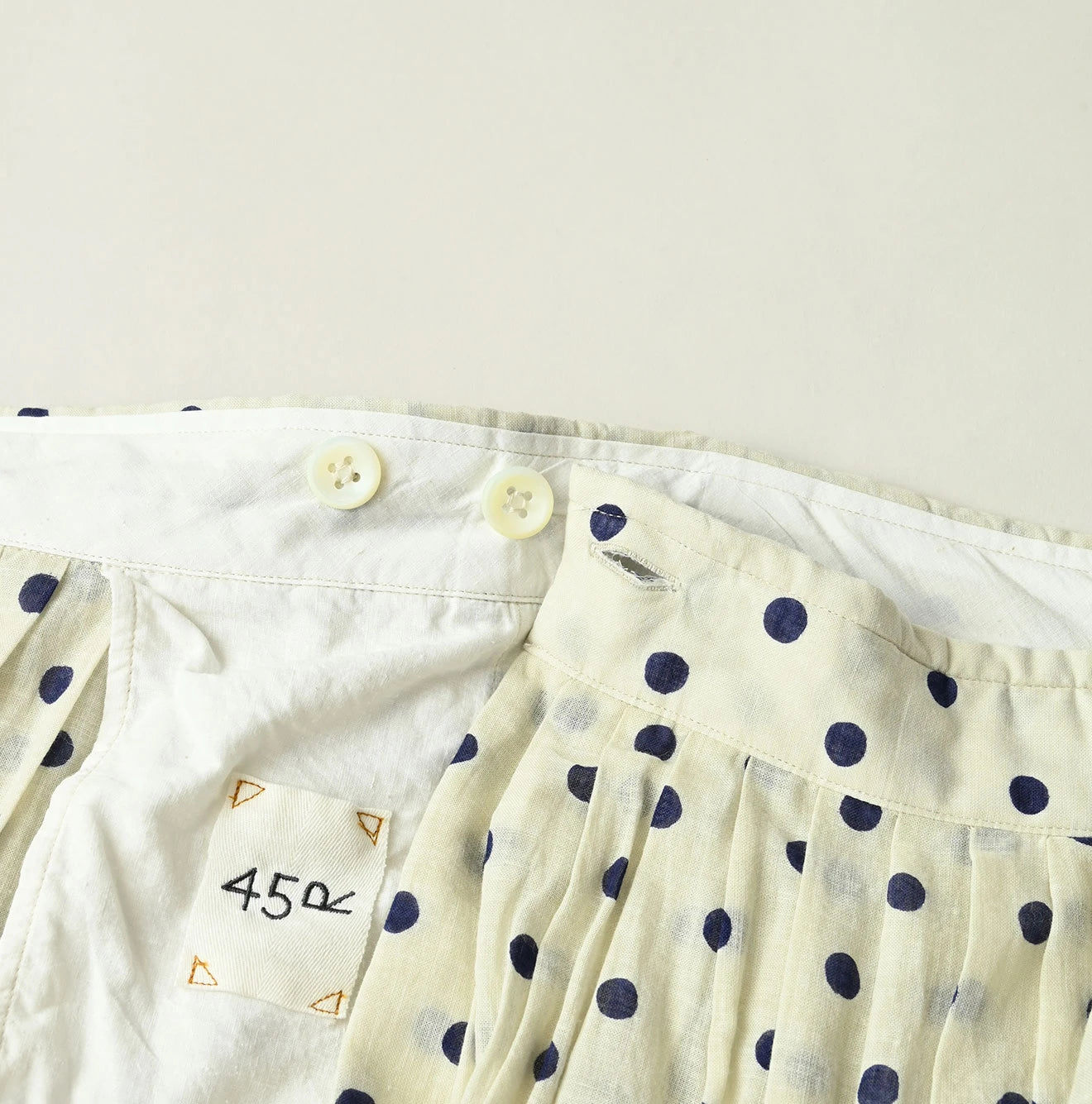 Gauze Polka Dots Print Tuck Wrap Skirt