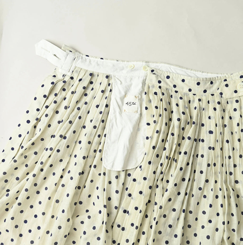 Gauze Polka Dots Print Tuck Wrap Skirt