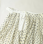 Gauze Polka Dots Print Tuck Wrap Skirt