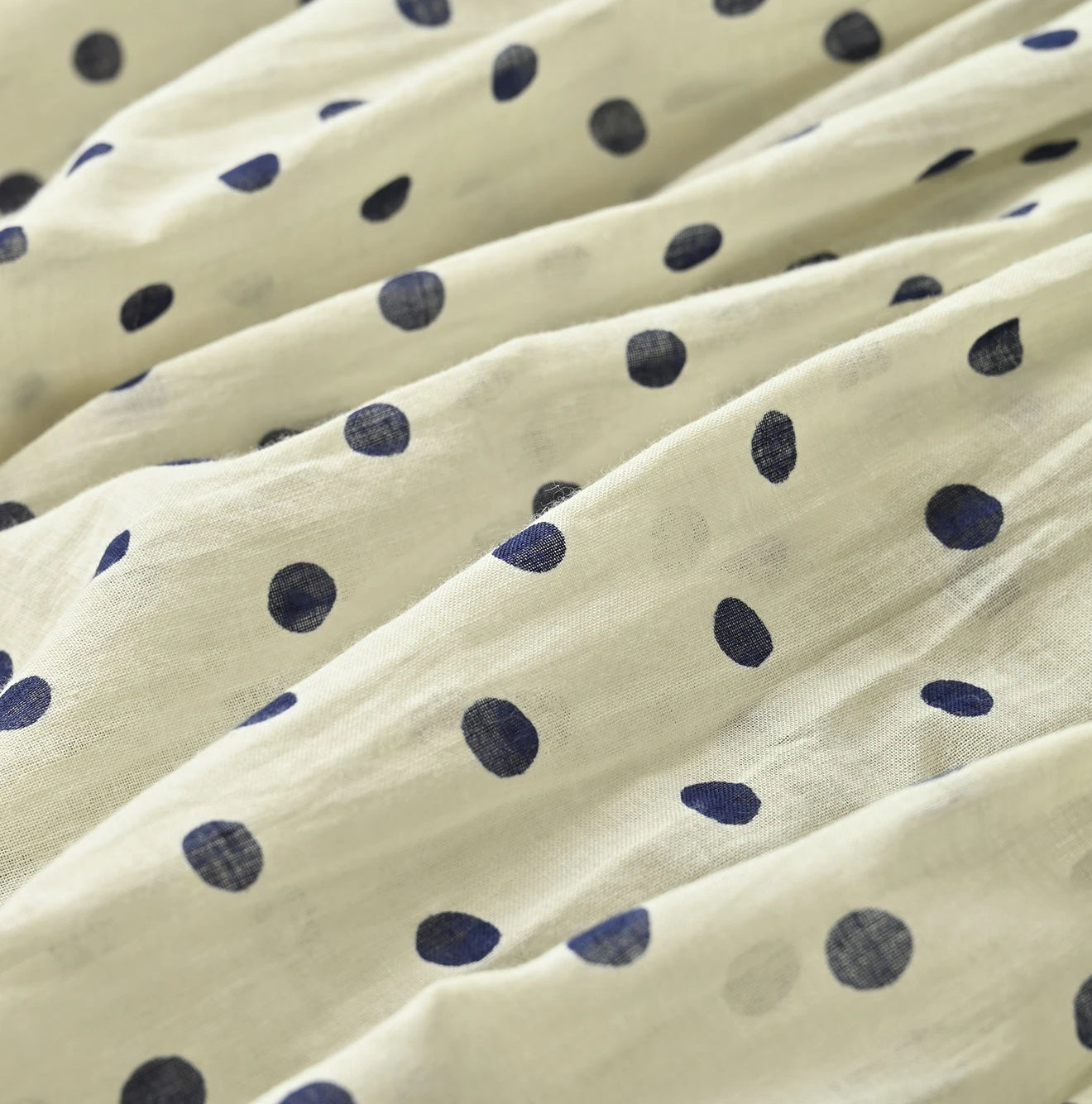 Gauze Polka Dots Print Tuck Wrap Skirt
