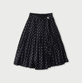Indigo Gauze Polka Dots Print Tuck Wrap Skirt