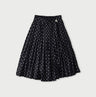 Indigo Gauze Polka Dots Print Tuck Wrap Skirt