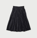 Indigo Gauze Polka Dots Print Tuck Wrap Skirt