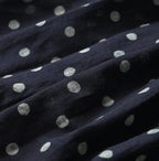 Indigo Gauze Polka Dots Print Tuck Wrap Skirt