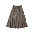 Indigo Mini Herringbone Cotton Tweed Work Flare Skirt