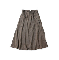 Indigo Mini Herringbone Cotton Tweed Work Flare Skirt