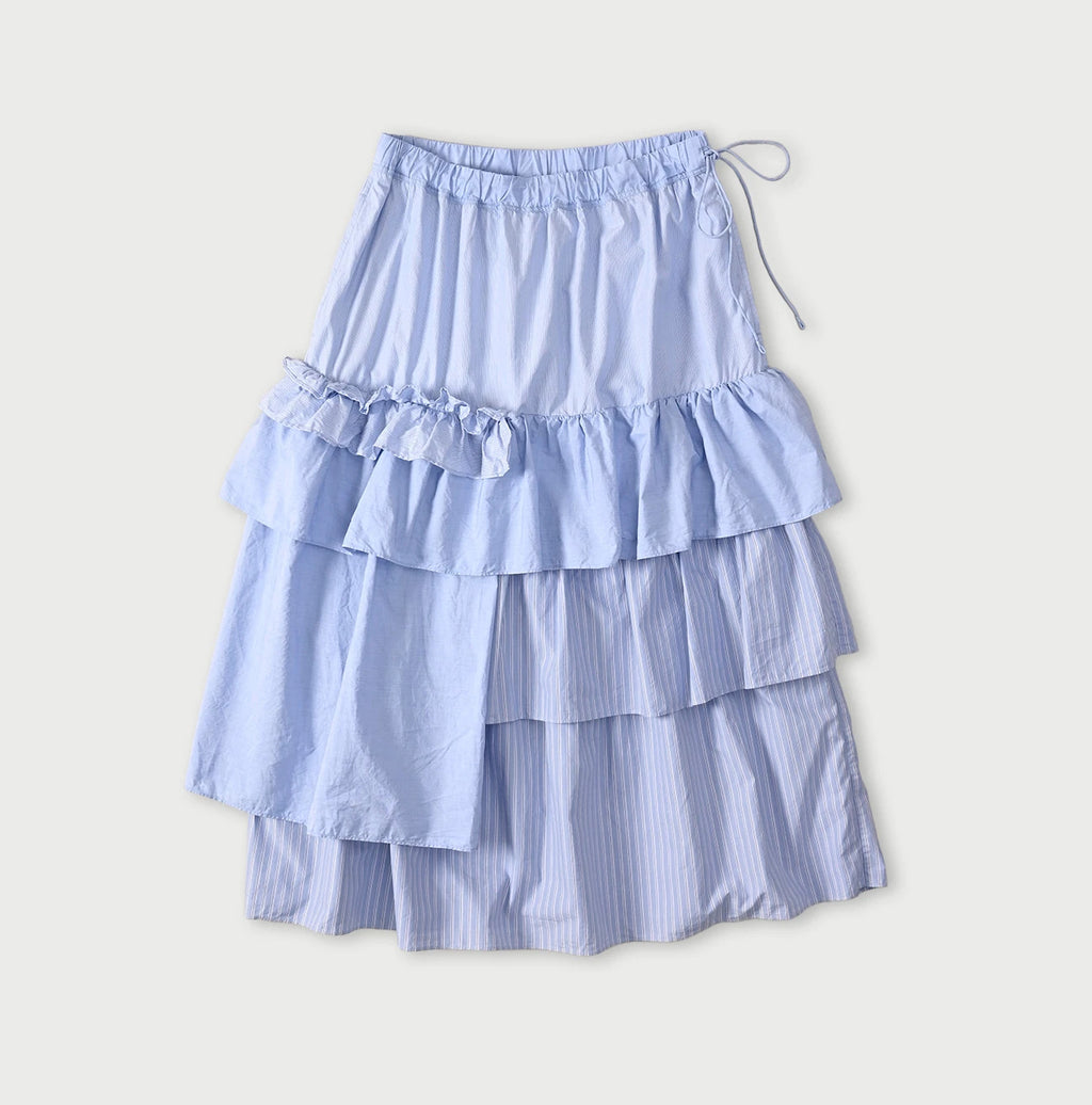 Broadcloth Mix Tiered Skirt