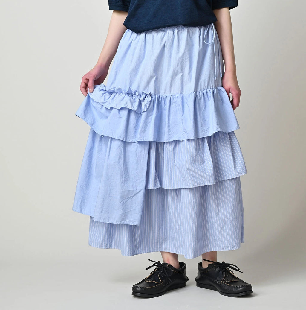 Broadcloth Mix Tiered Skirt