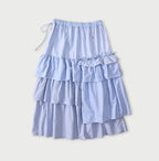 Broadcloth Mix Tiered Skirt