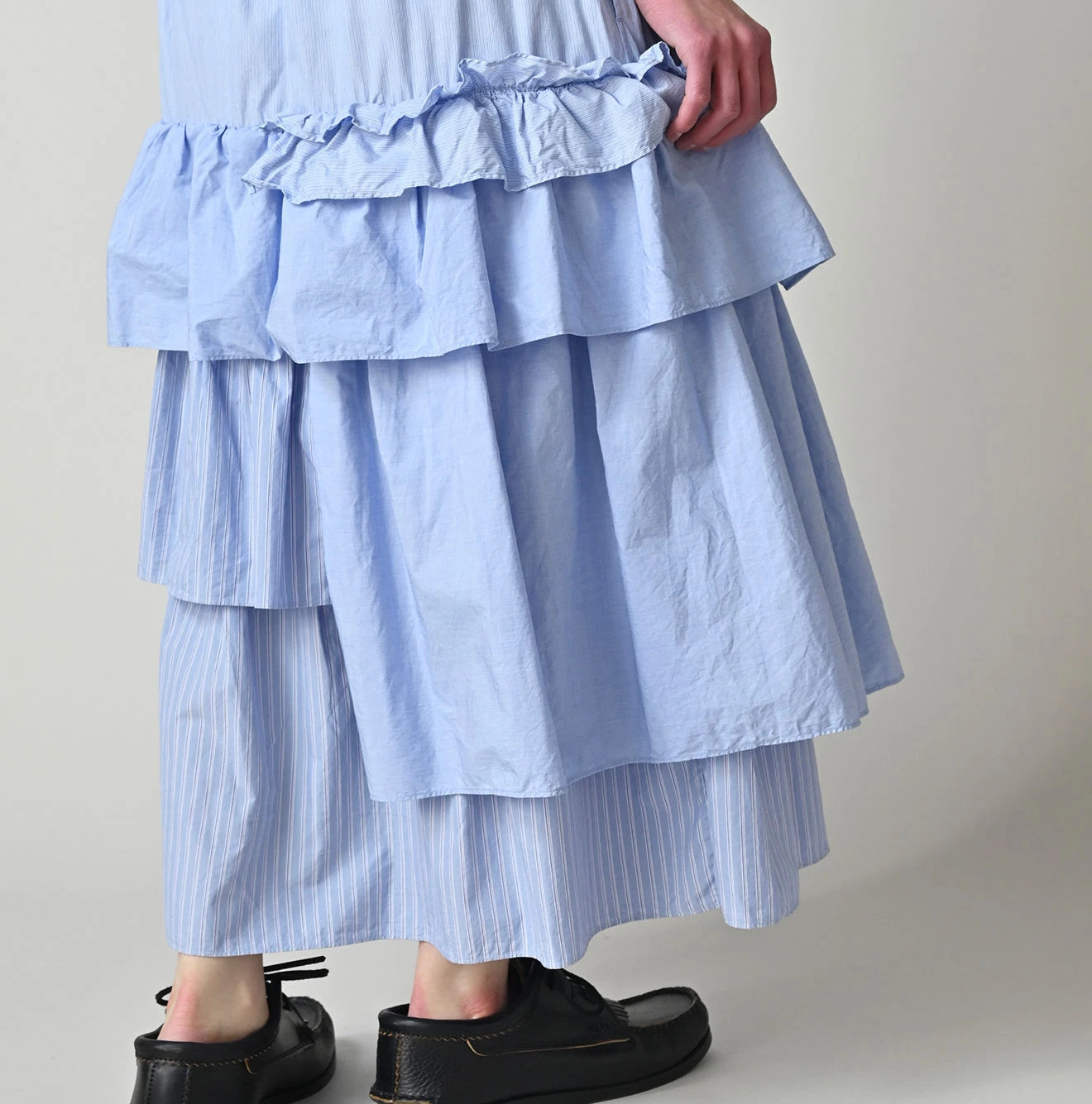 Broadcloth Mix Tiered Skirt