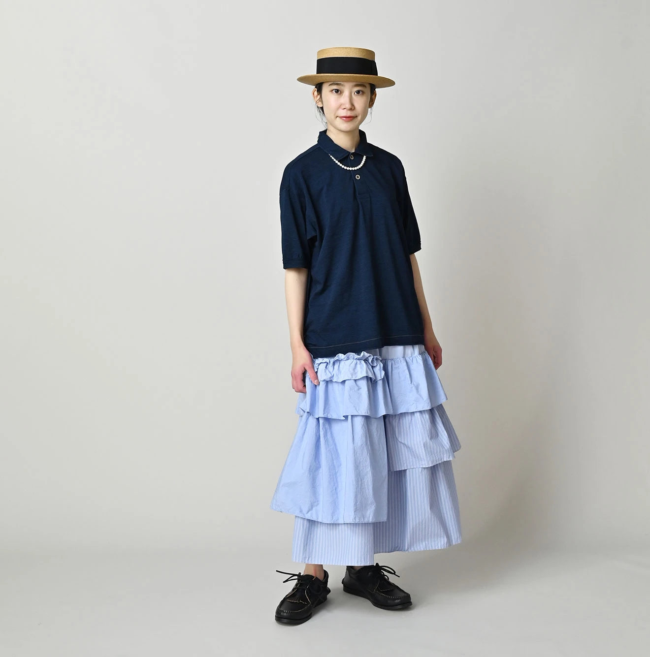 Broadcloth Mix Tiered Skirt