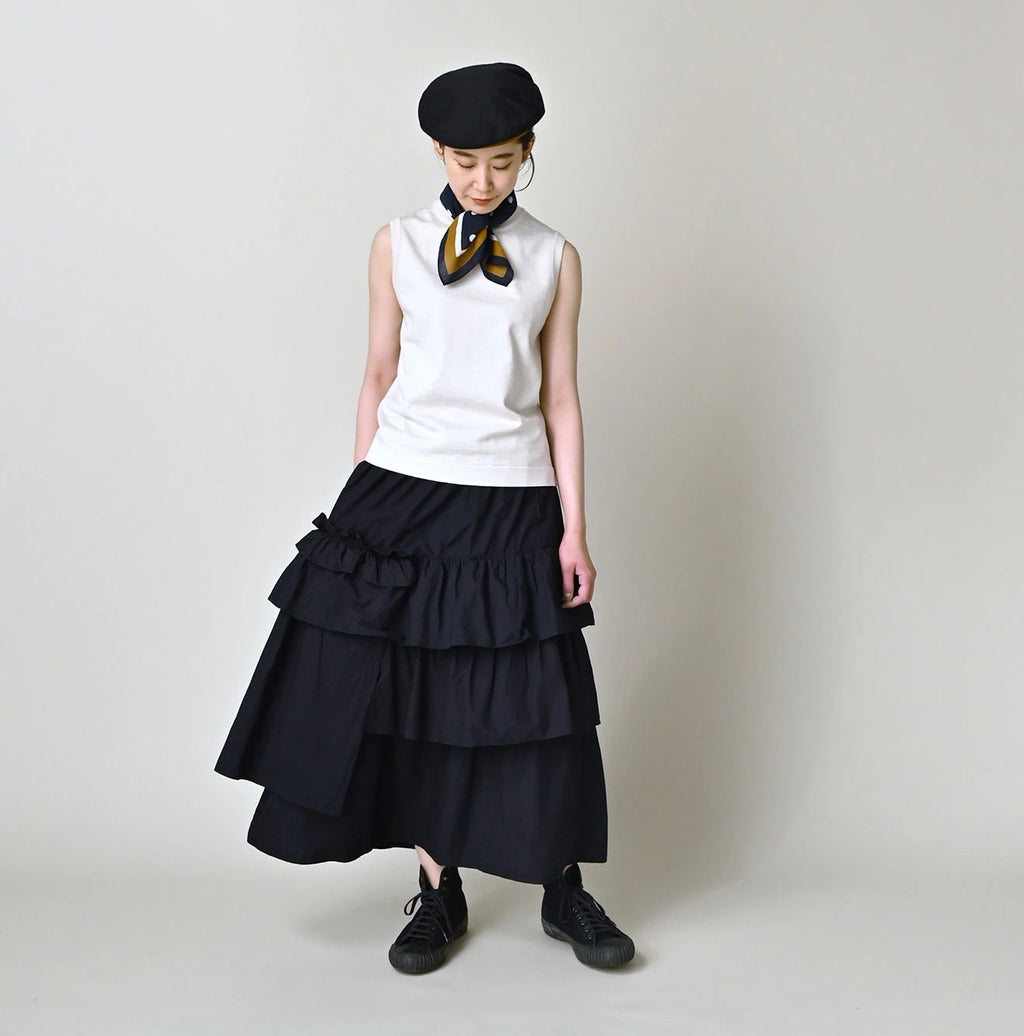 Indigo Batiste Tiered Skirt