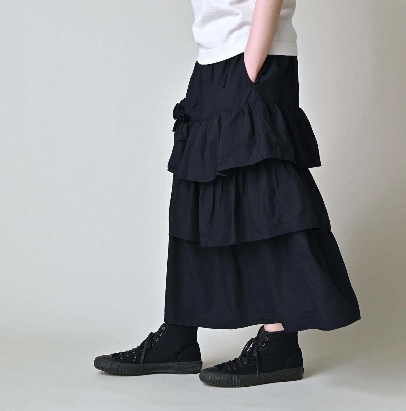 Indigo Batiste Tiered Skirt