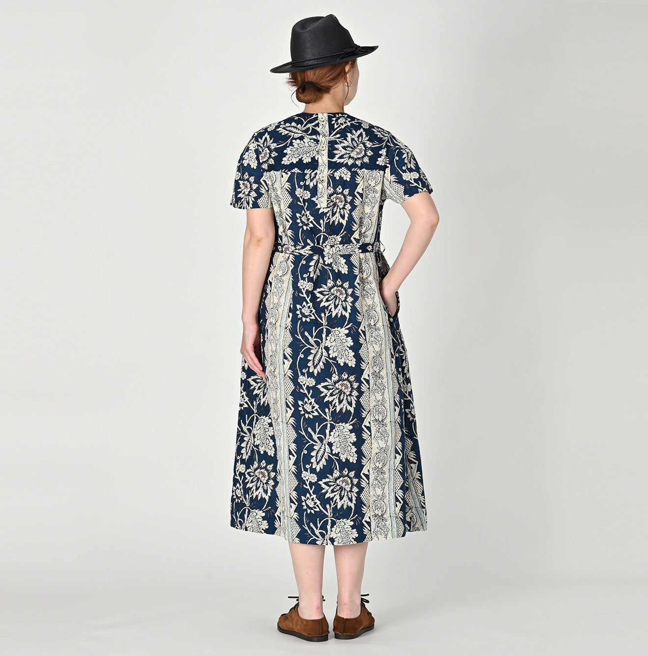Sarasa Block Print Dress Female Model