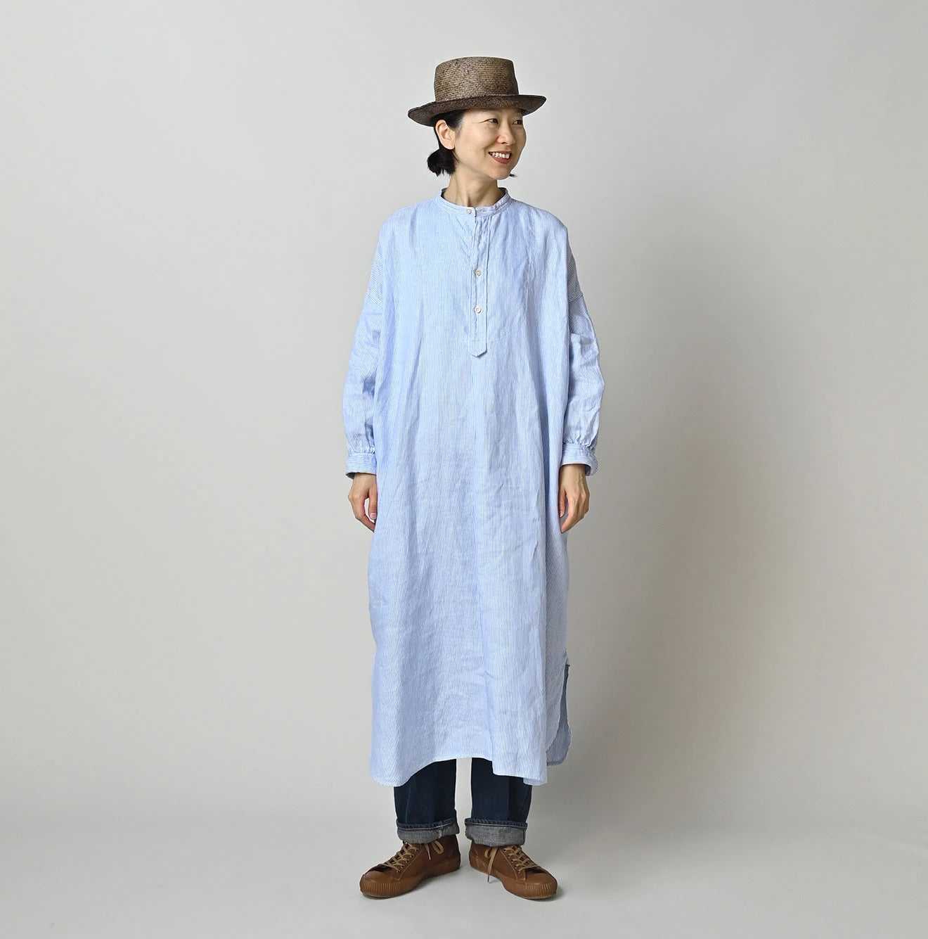 Linen OX Big Shirt Dress
