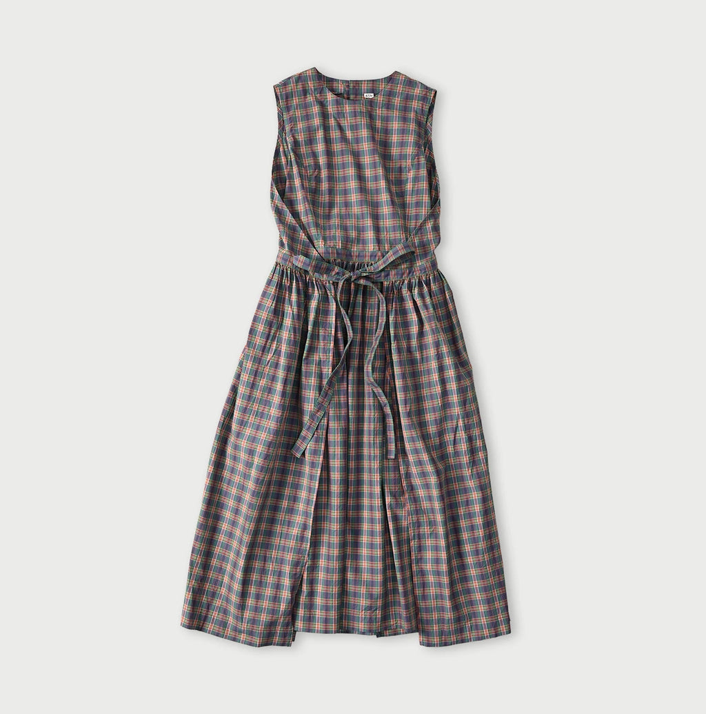 Broad Madras Check Wrap Dress