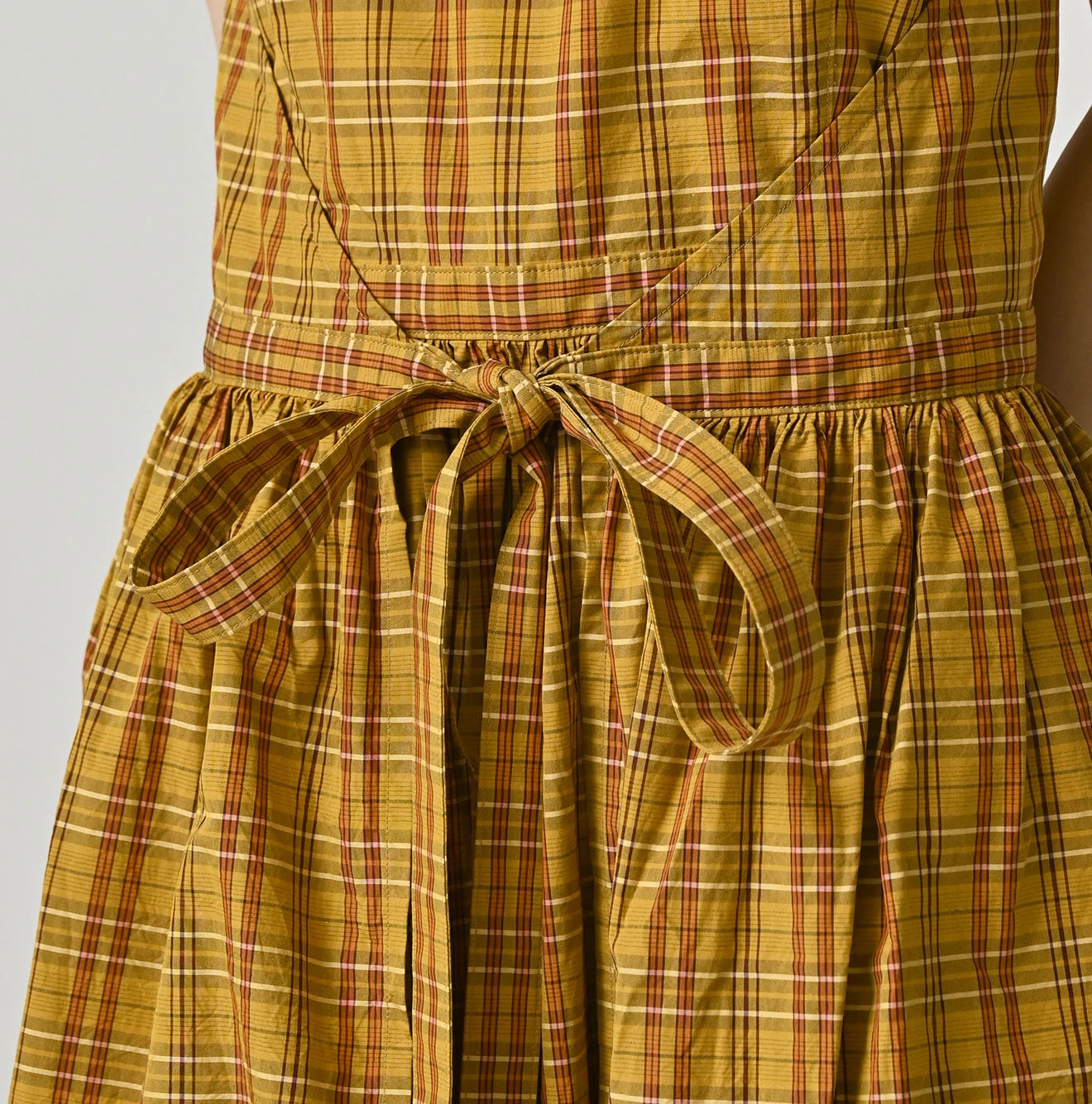 Broad Madras Check Wrap Dress