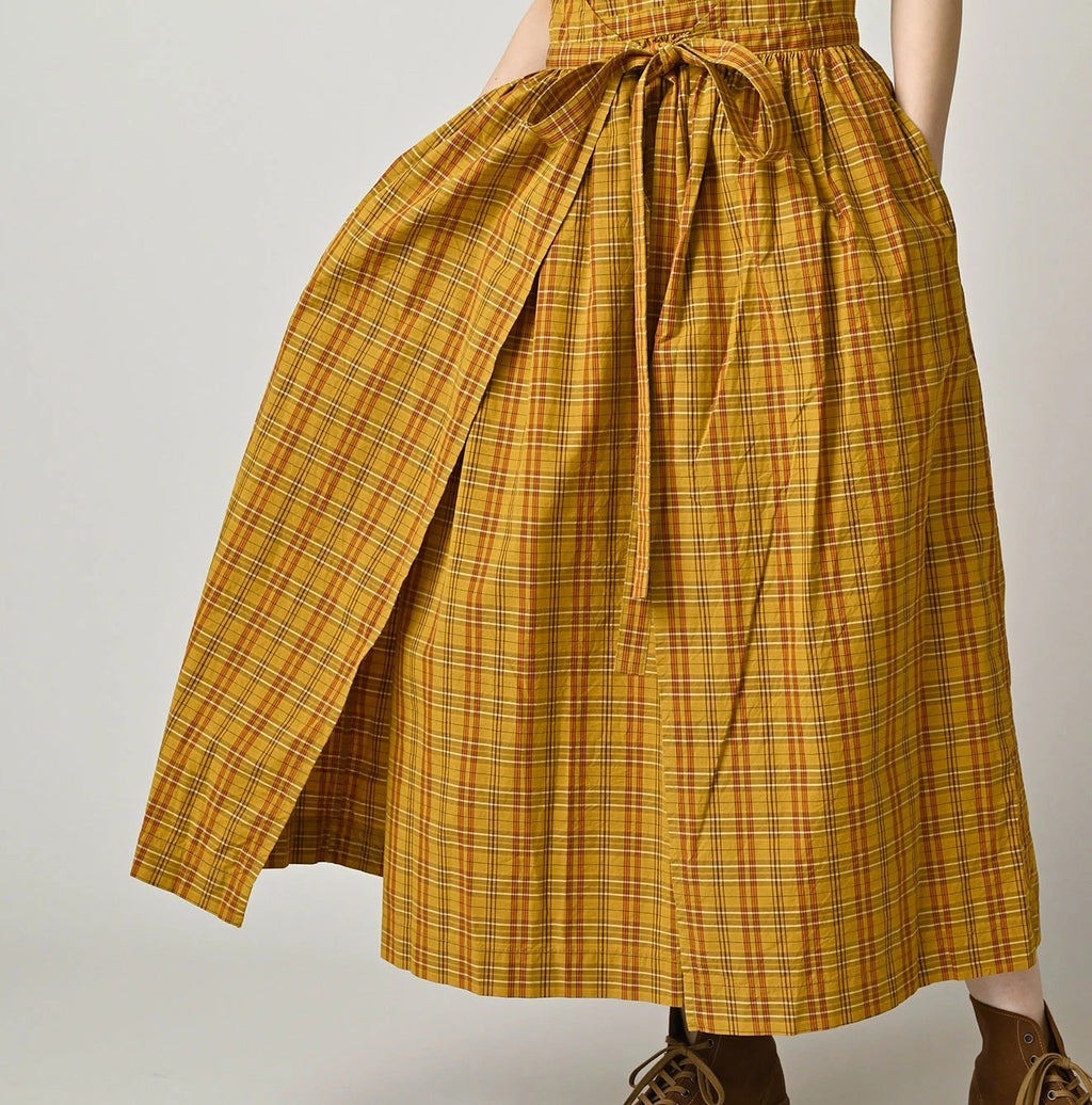 Broad Madras Check Wrap Dress