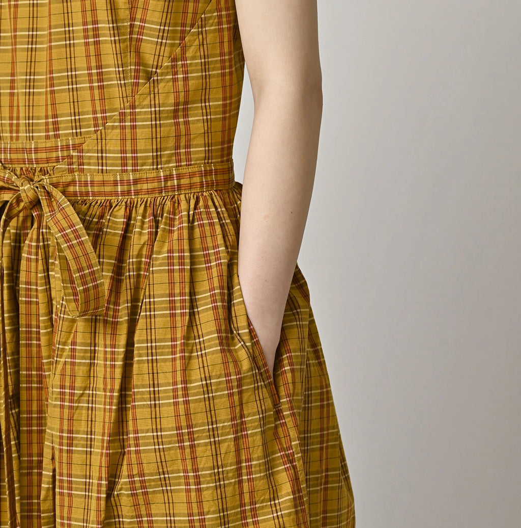 Broad Madras Check Wrap Dress
