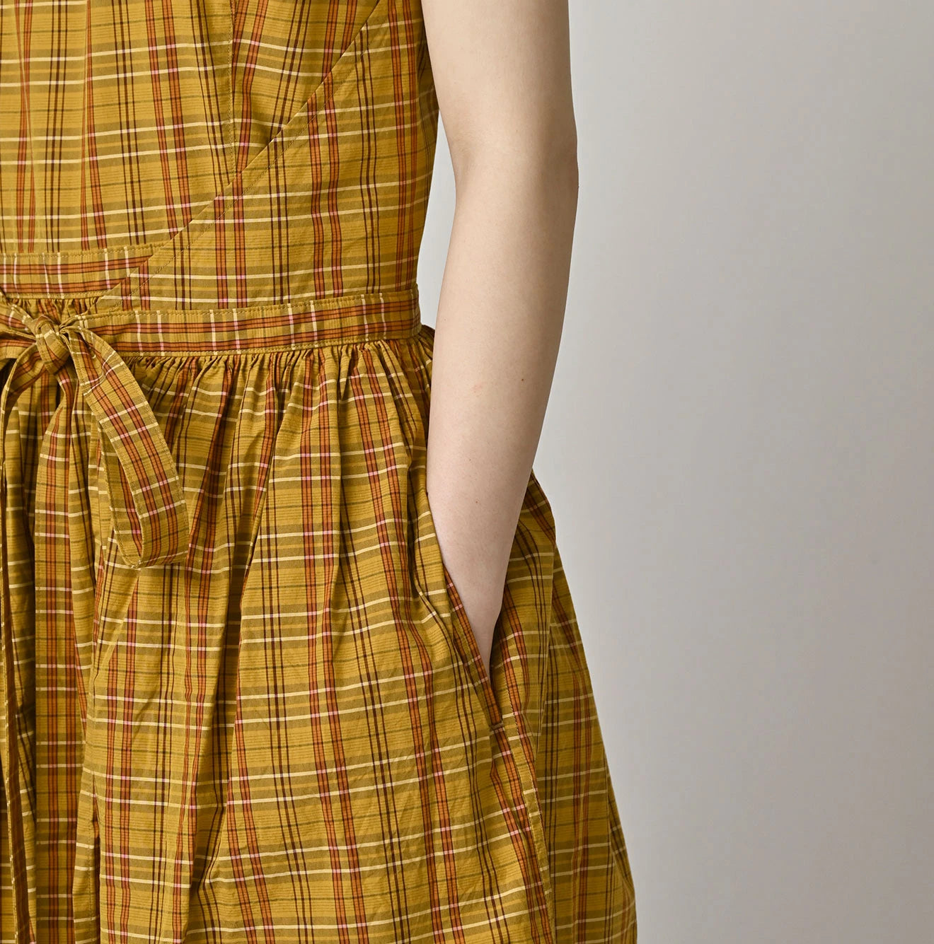 Broad Madras Check Wrap Dress
