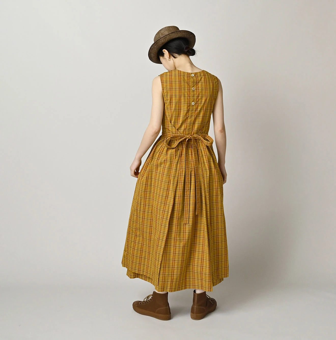 Broad Madras Check Wrap Dress