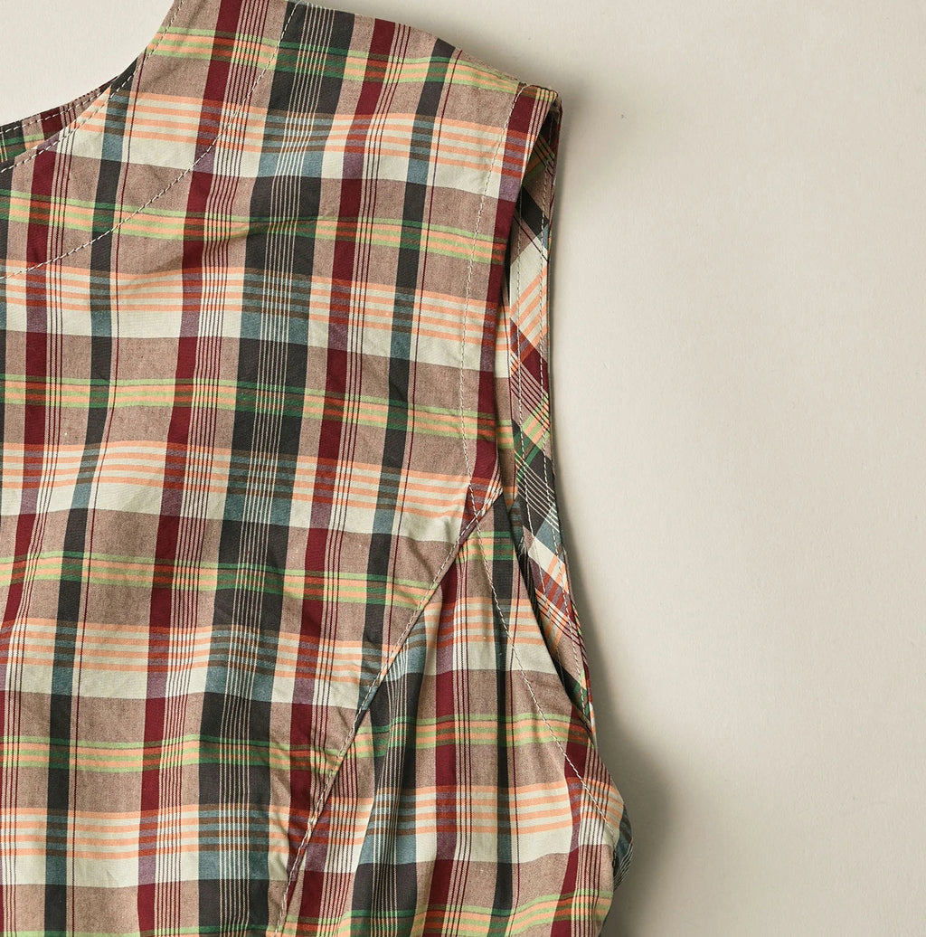 Broad Madras Check Wrap Dress