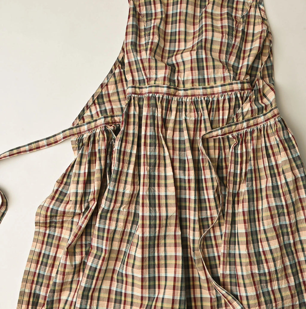 Broad Madras Check Wrap Dress