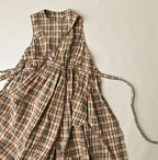 Broad Madras Check Wrap Dress